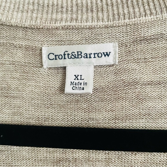 Croft & Barrow womans tan Button-Up Cardigan size XL like new coastal gma core - Picture 4 of 8